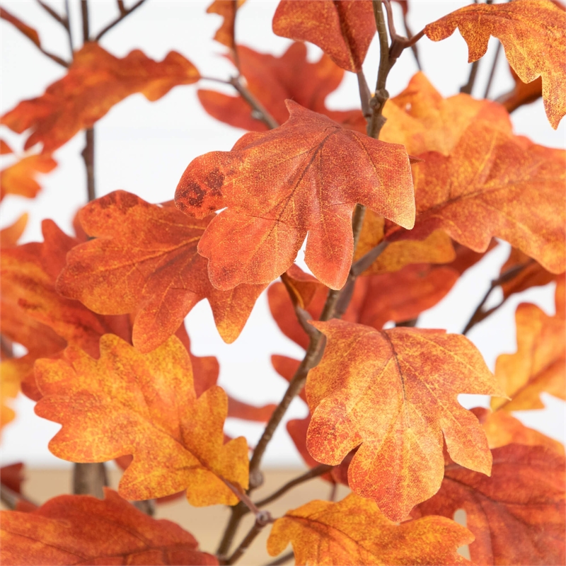 Nearly Natural 3ft Autumn Oak Artificial Fall Tree in Orange