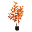 Nearly Natural 3ft Autumn Oak Artificial Fall Tree in Orange