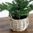 Nearly Natural 1.5ft Pre-Lit Mini Christmas Tree in Basket w/ 20 Warm White LED