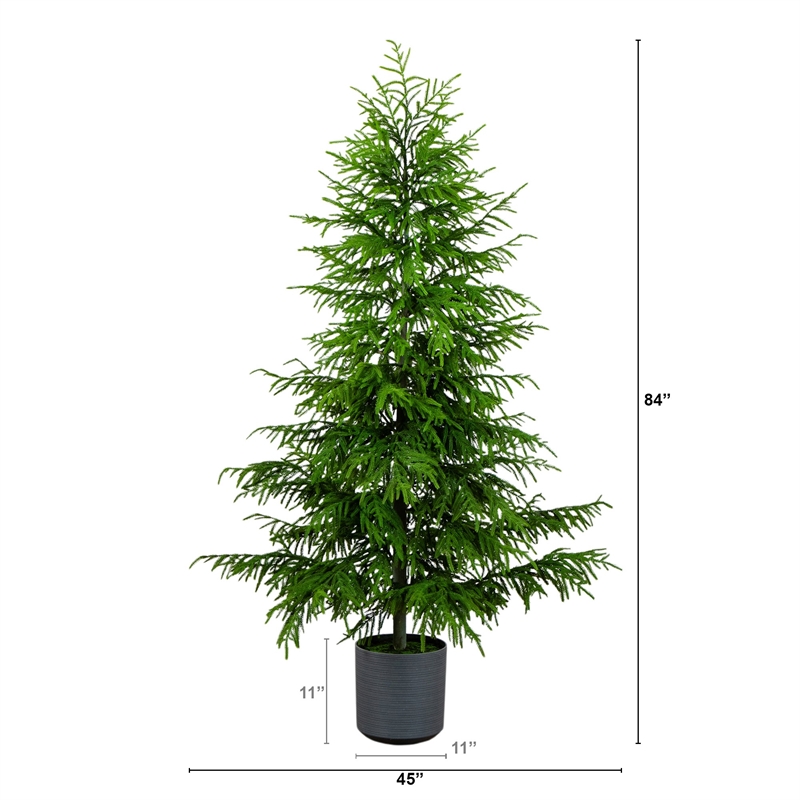 Nearly Natural 7ft Artificial Real Touch Norfolk Island Pine Christmas Tree