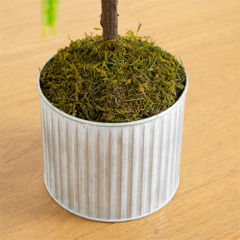 Nearly Natural 3ft Real Touch Norfolk Island Pine in Metal Tin Planter