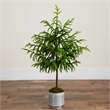 Nearly Natural 3ft Real Touch Norfolk Island Pine in Metal Tin Planter