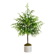 Nearly Natural 3ft Real Touch Norfolk Island Pine in Metal Tin Planter