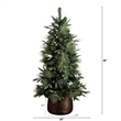 Nearly Natural 4ft Pre-Lit Mixed Pine Snowed Christmas Tree in Planter