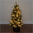 Nearly Natural 4ft Pre-Lit Mixed Pine Snowed Christmas Tree in Planter