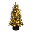 Nearly Natural 4ft Pre-Lit Mixed Pine Snowed Christmas Tree in Planter