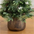 Nearly Natural 4ft Pre-Lit Mixed Pine Snowed Christmas Tree in Planter