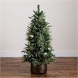 Nearly Natural 4ft Pre-Lit Mixed Pine Snowed Christmas Tree in Planter