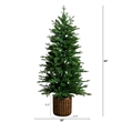 Nearly Natural 4.5ft Pre-Lit Green Christmas Tree in Planter w/ 60 Clear LED