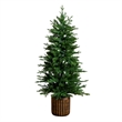 Nearly Natural 4.5ft Pre-Lit Green Christmas Tree in Planter w/ 60 Clear LED