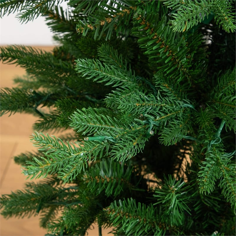 Nearly Natural 4.5ft Pre-Lit Green Christmas Tree in Planter w/ 60 Clear LED