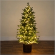 Nearly Natural 4.5ft Pre-Lit Green Christmas Tree in Planter w/ 60 Clear LED