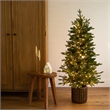 Nearly Natural 4.5ft Pre-Lit Green Christmas Tree in Planter w/ 60 Clear LED