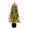 Nearly Natural 4.5ft Pre-Lit Green Christmas Tree in Planter w/ 60 Clear LED