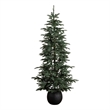 Nearly Natural 6ft Pre-Lit Pine Christmas Tree in Round Black Planter