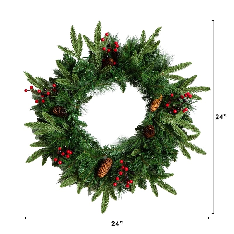 Nearly Natural 5 Piece Pre-Lit Christmas Holiday Bundle
