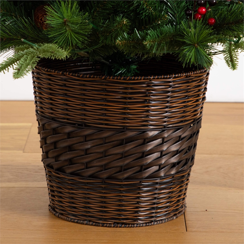 Nearly Natural 5 Piece Pre-Lit Christmas Holiday Bundle