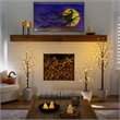 Nearly Natural 3ft 5ft 6ft Brown Birch Trees w/ Warm White LED - Set of 3