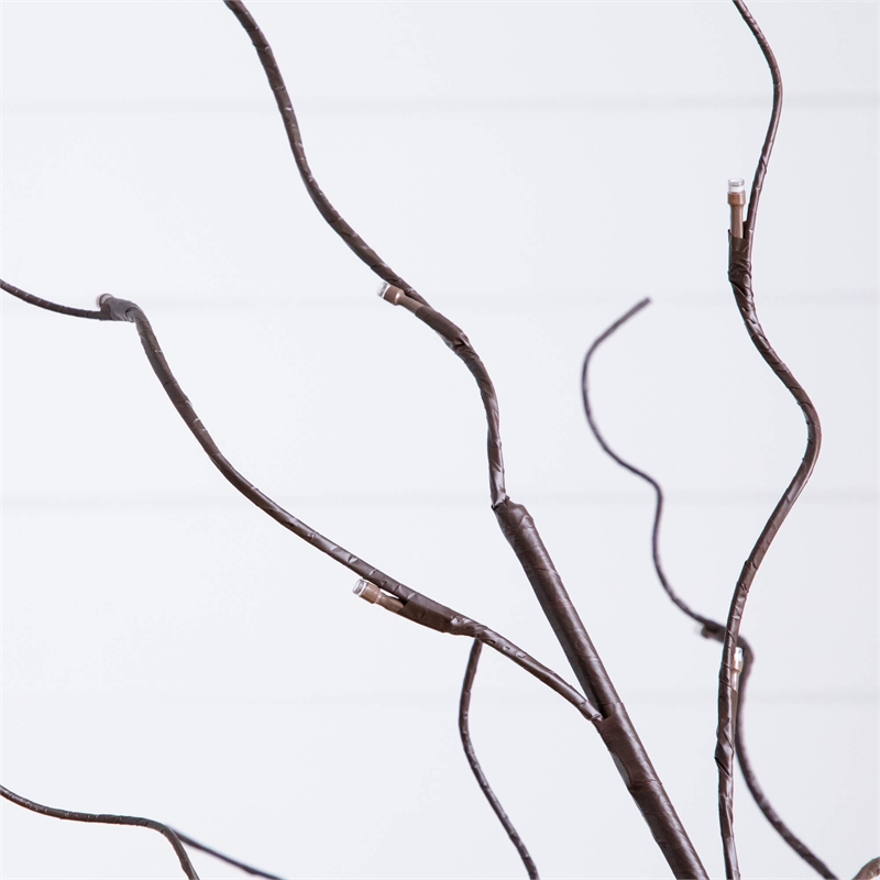 Nearly Natural 3ft 5ft 6ft Brown Birch Trees w/ Warm White LED - Set of 3