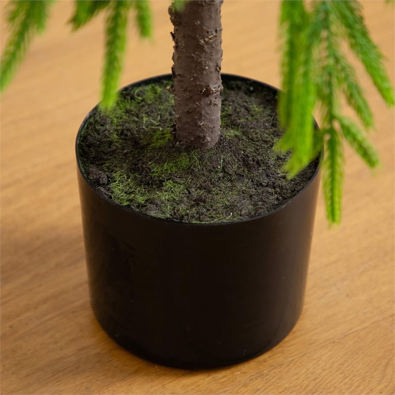 Nearly Natural 3ft Artificial Real Touch Down Swept Norfolk Pine Tree