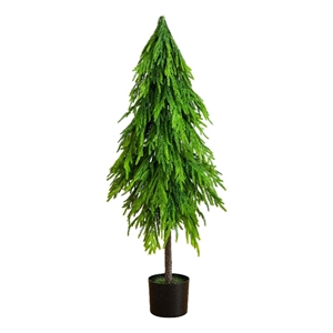 Nearly Natural 4ft Artificial Real Touch Down Swept Norfolk Pine Tree