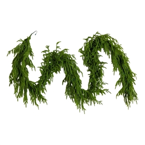 Nearly Natural 9ft Pre-Lit Real Touch Norfolk Island Pine Garland w/ 50 LED