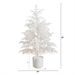Nearly Natural 4ft Real Touch White Norfolk Island Pine Christmas Tree in White