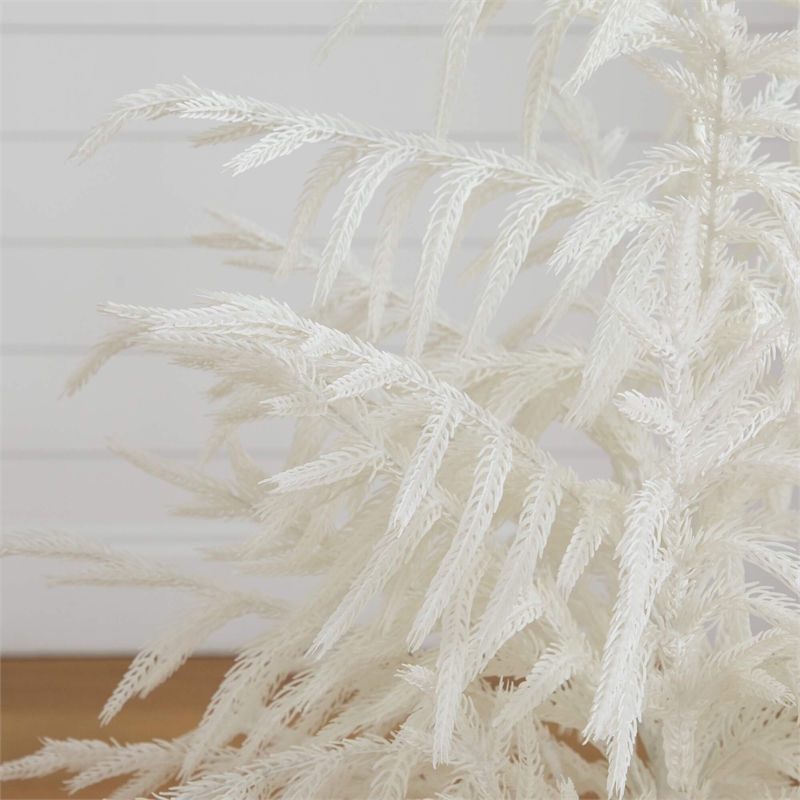 Nearly Natural 4ft Real Touch White Norfolk Island Pine Christmas Tree in White