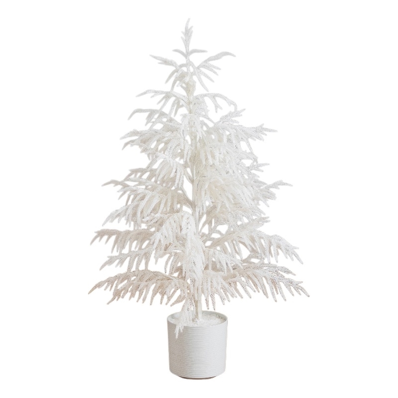 Nearly Natural 4ft Real Touch White Norfolk Island Pine Christmas Tree in White
