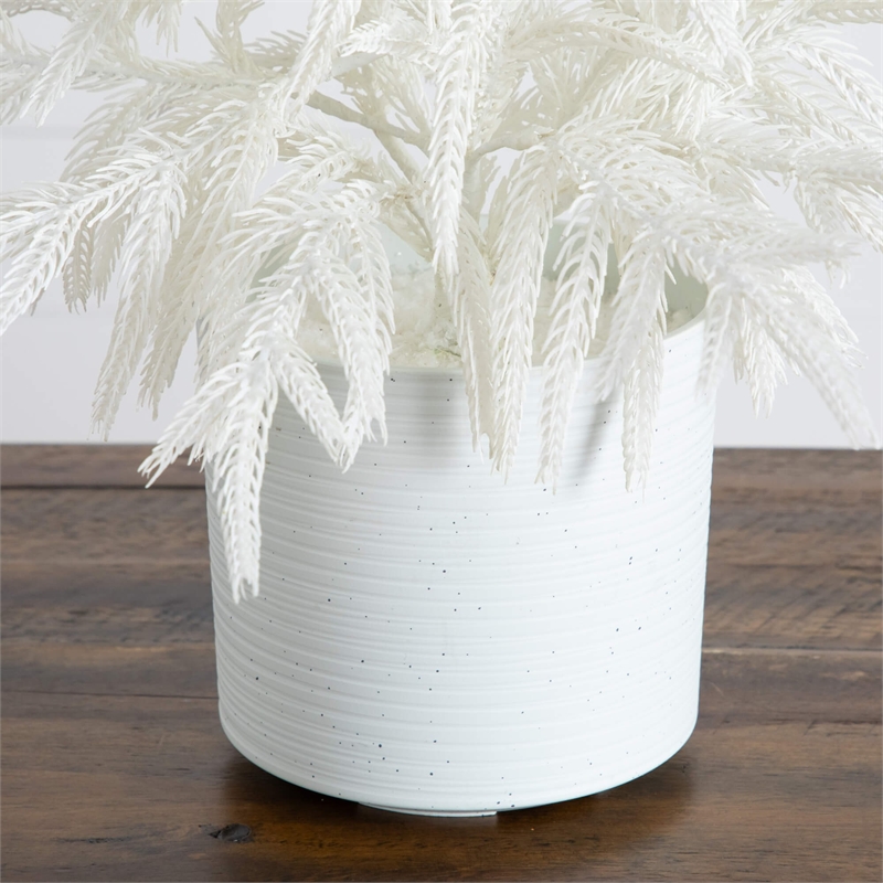 Nearly Natural 2ft Real Touch White Norfolk Island Pine Christmas Tree in White