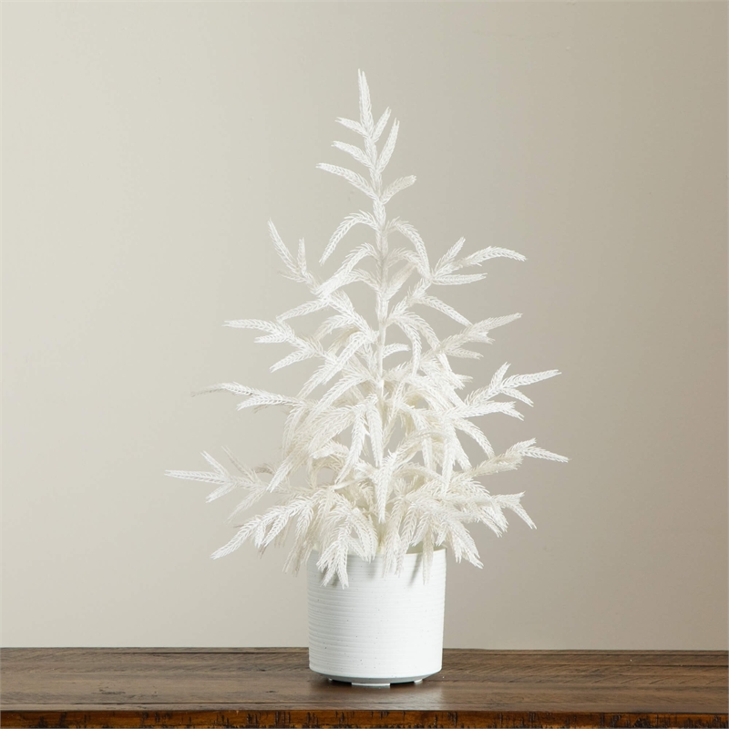 Nearly Natural 2ft Real Touch White Norfolk Island Pine Christmas Tree in White