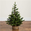 Nearly Natural 3ft Artificial Balsam Fir Christmas Tree in Jute Wire Planter