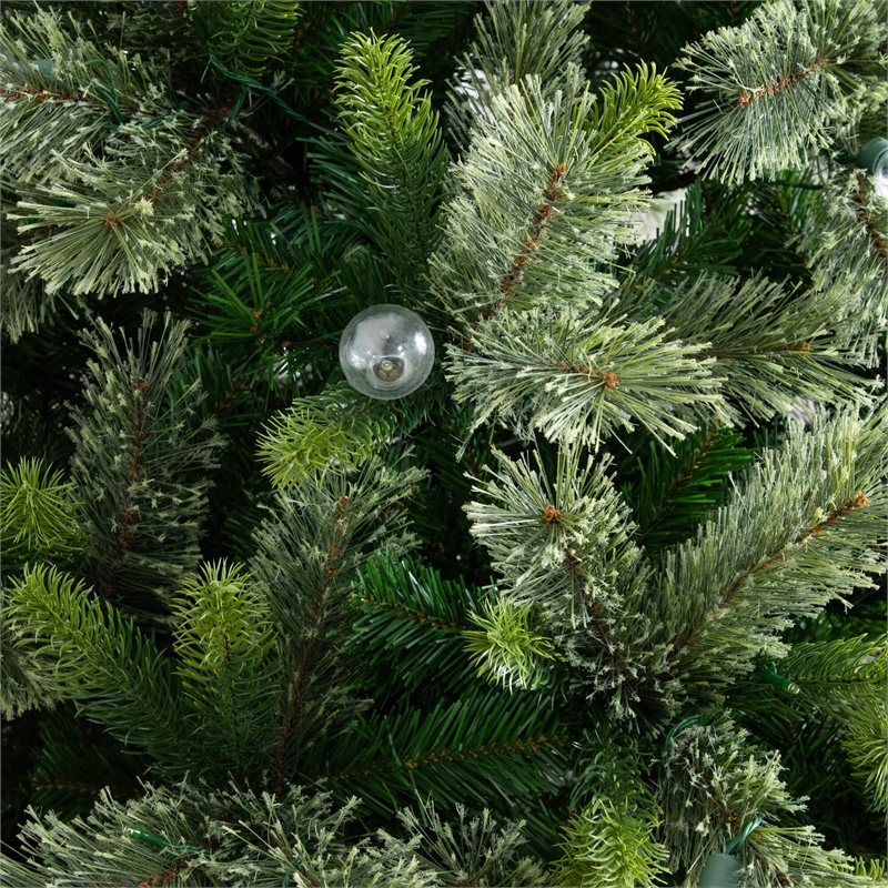 Nearly Natural 7.5ft Christmas Tree w/ 450 Warm White Clear Globe Bulbs and LED