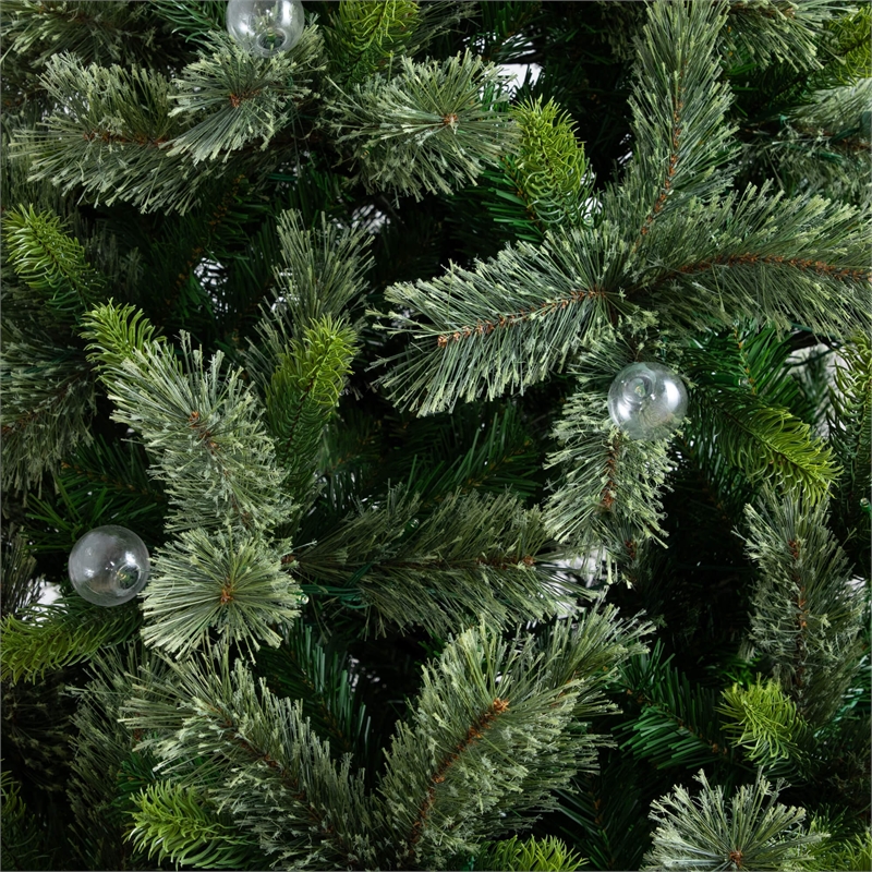 Nearly Natural 7.5ft Christmas Tree w/ 450 Warm White Clear Globe Bulbs and LED