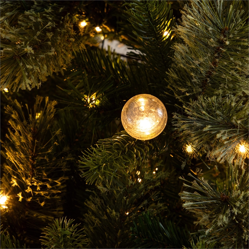 Nearly Natural 7.5ft Christmas Tree w/ 450 Warm White Clear Globe Bulbs and LED