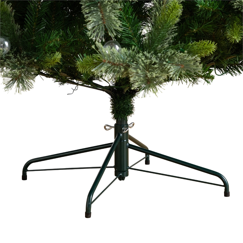 Nearly Natural 7.5ft Christmas Tree w/ 450 Warm White Clear Globe Bulbs and LED