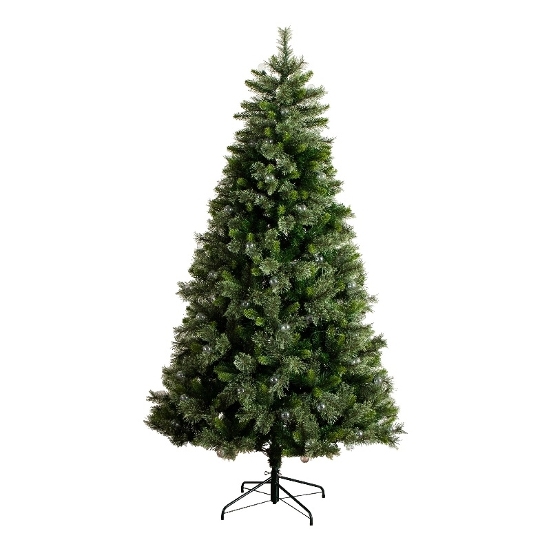 Nearly Natural 7.5ft Christmas Tree w/ 450 Warm White Clear Globe Bulbs and LED
