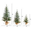 Nearly Natural 2ft 3ft 4ft Snowed Balsam Fir Christmas Tree BurlapWrappedBase