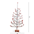 Nearly Natural 3ft Retro Silver Tinsel Christmas Tree with 45 Red Mini Ornament