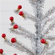 Nearly Natural 3ft Retro Silver Tinsel Christmas Tree with 45 Red Mini Ornament