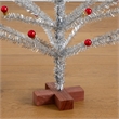Nearly Natural 3ft Retro Silver Tinsel Christmas Tree with 45 Red Mini Ornament