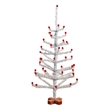 Nearly Natural 3ft Retro Silver Tinsel Christmas Tree with 45 Red Mini Ornament