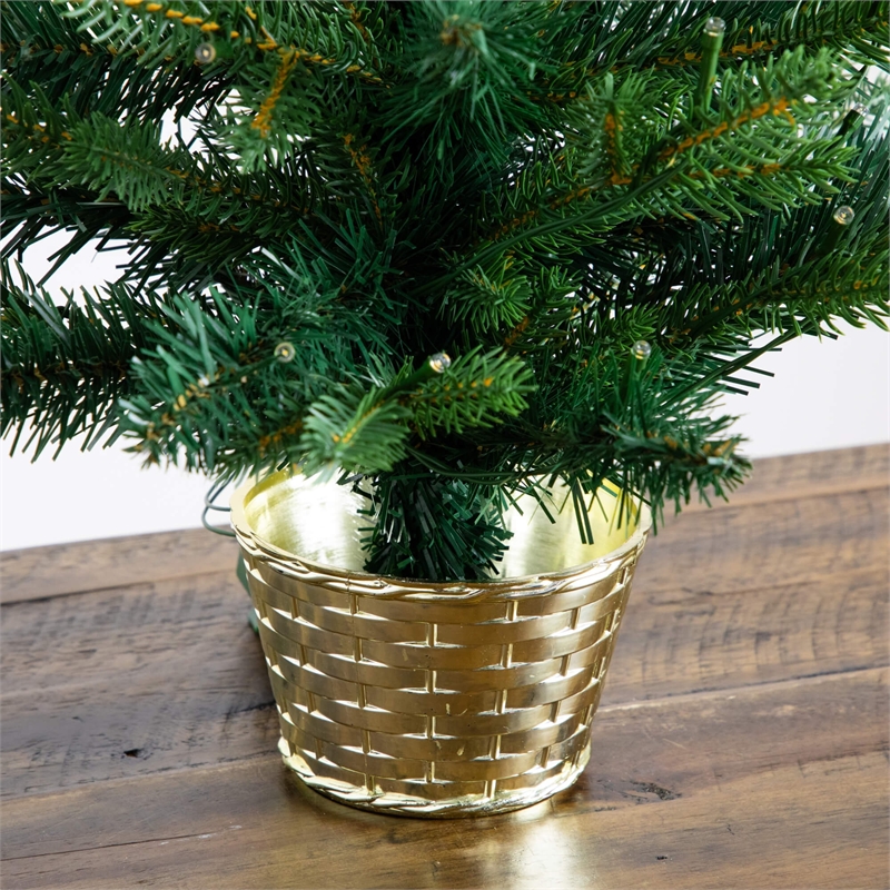 Nearly Natural 2ft Pre-Lit Classic Christmas Tree w/ 35 Warm White LED Lights