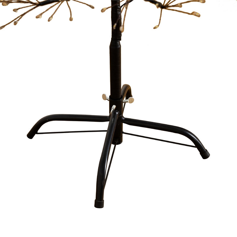 Nearly Natural 4ft Pre-Lit Halloween Black Starburst Tree w/ 800 Warm White LED