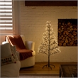 Nearly Natural 4ft Pre-Lit Halloween Black Starburst Tree w/ 800 Warm White LED