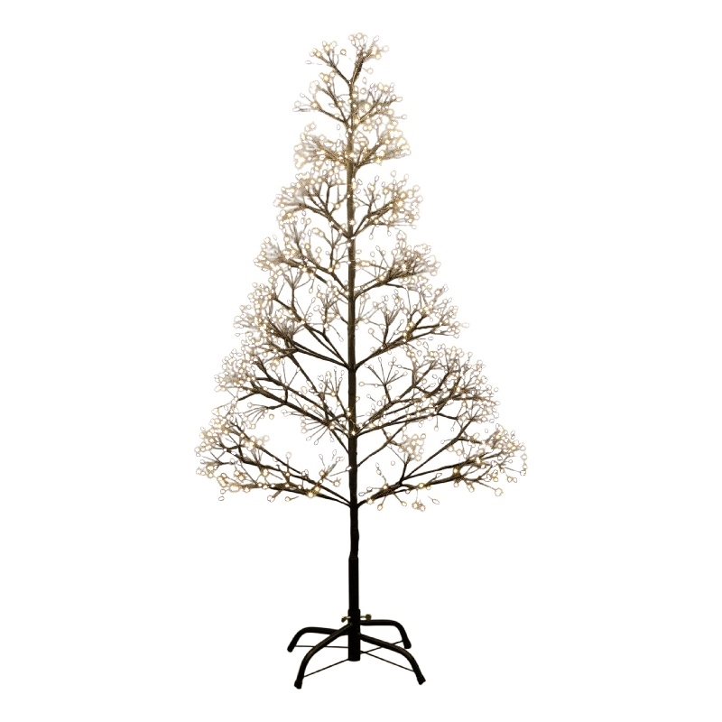Nearly Natural 4ft Pre-Lit Halloween Black Starburst Tree w/ 800 Warm White LED