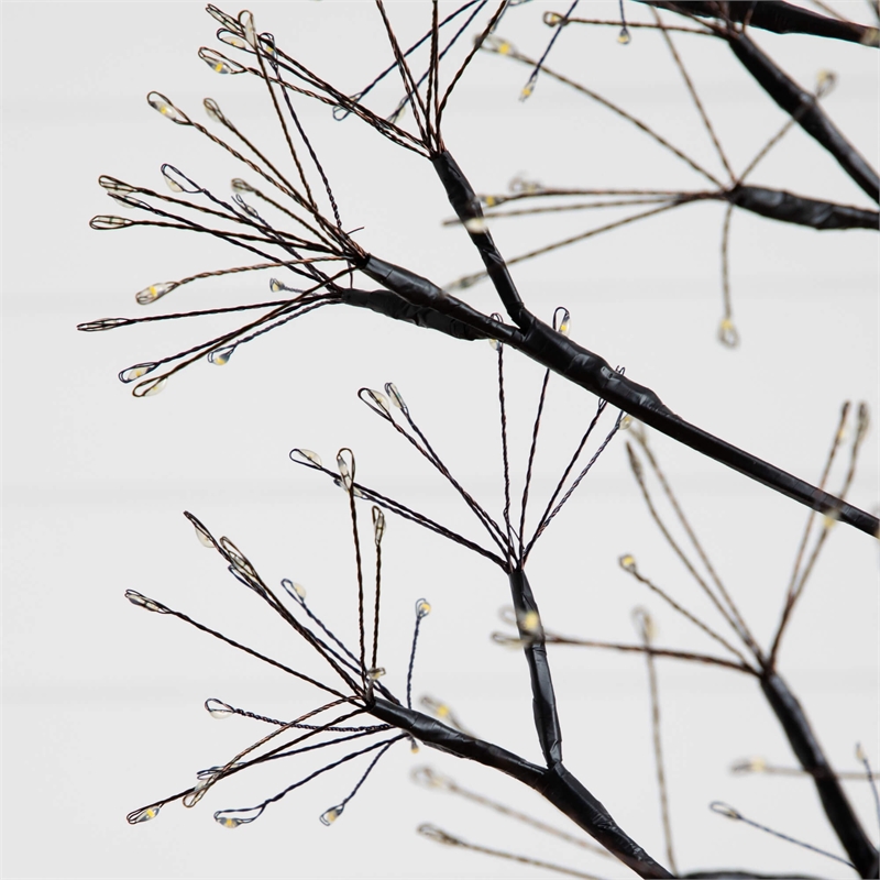 Nearly Natural 6ft Pre-Lit Halloween Black Starburst Tree w/ 1680 Warm White LED