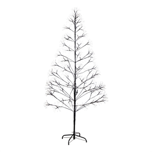 Nearly Natural 6ft Pre-Lit Halloween Black Starburst Tree w/ 1680 Warm White LED