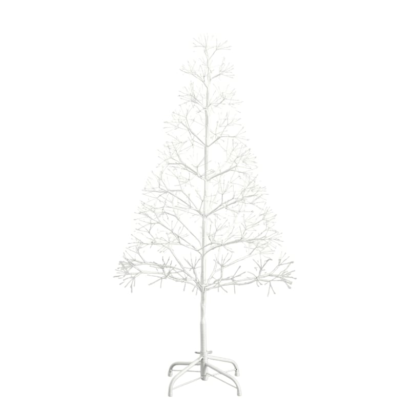 Nearly Natural 4ft Pre-Lit White Starburst Tree with 800 Fairy Warm White LED