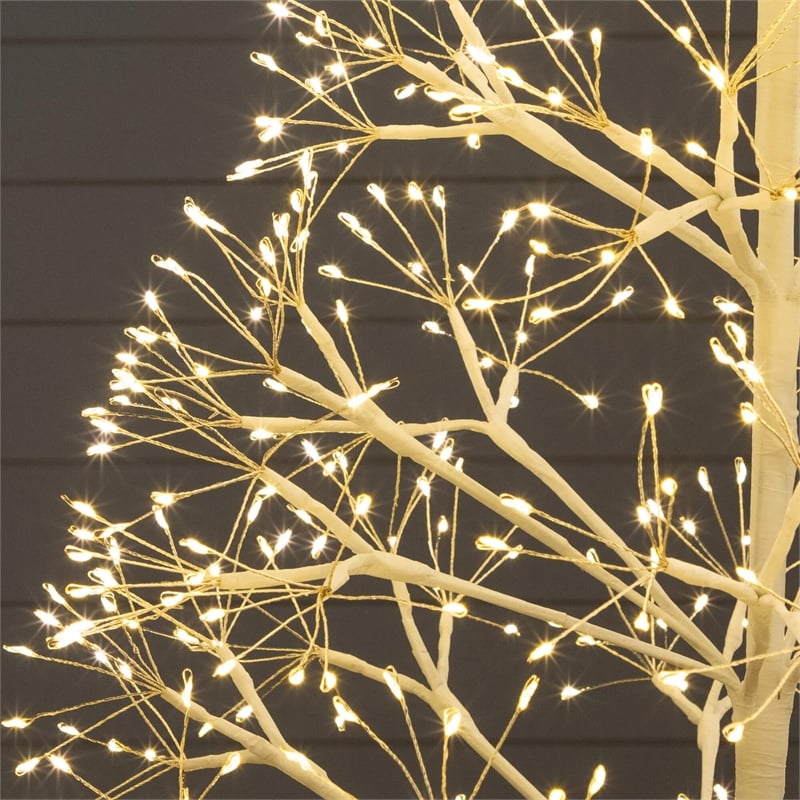 Nearly Natural 4ft Pre-Lit White Starburst Tree with 800 Fairy Warm White LED